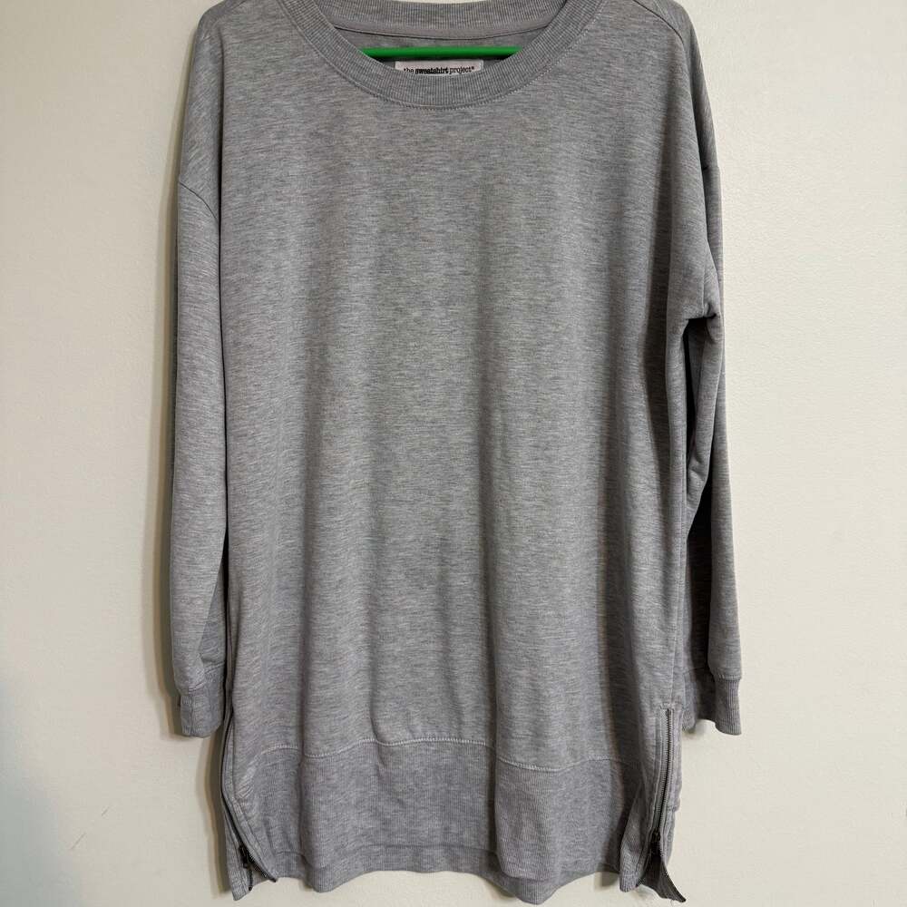 The Sweatshirt Project Crewneck Sweater Dress Large Grey Relaxed Fit‎